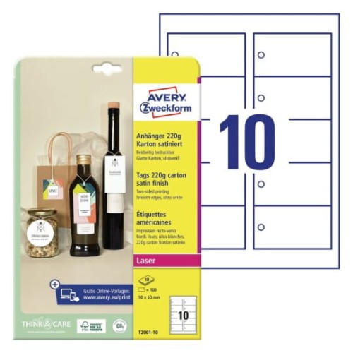 Zawieszki kartonowe Quick&Clean 90x50 mm