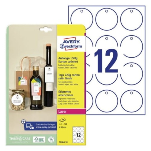 Zawieszki kartonowe, Quick&Clean Ø 60 mm