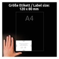 Podkładki pod etykiety 120 x 80 mm, wstępnie zadrukowane, A4