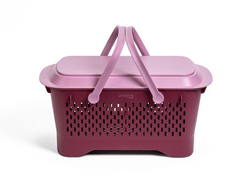 Koszyk piknikowy PLASTIA – czerwone wino