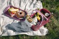 Koszyk piknikowy PLASTIA – czerwone wino